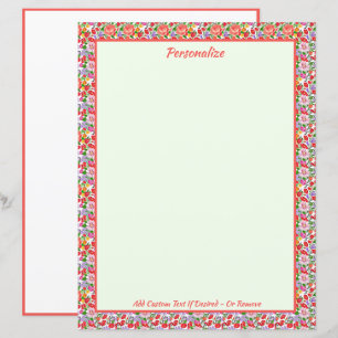 Pretty Vintage Floral Pink Flowers Personalised