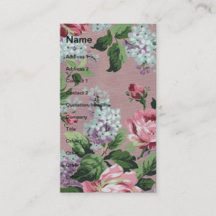 Pretty Vintage Floral Wallpaper Business Card