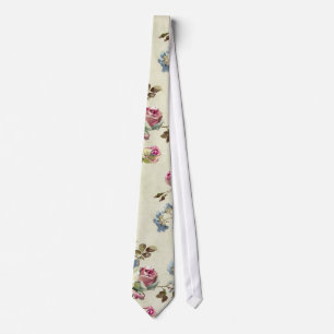 Pretty vintage floral wallpaper rose buds tie