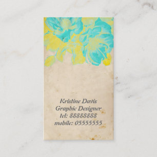 Pretty vintage flowers, business card