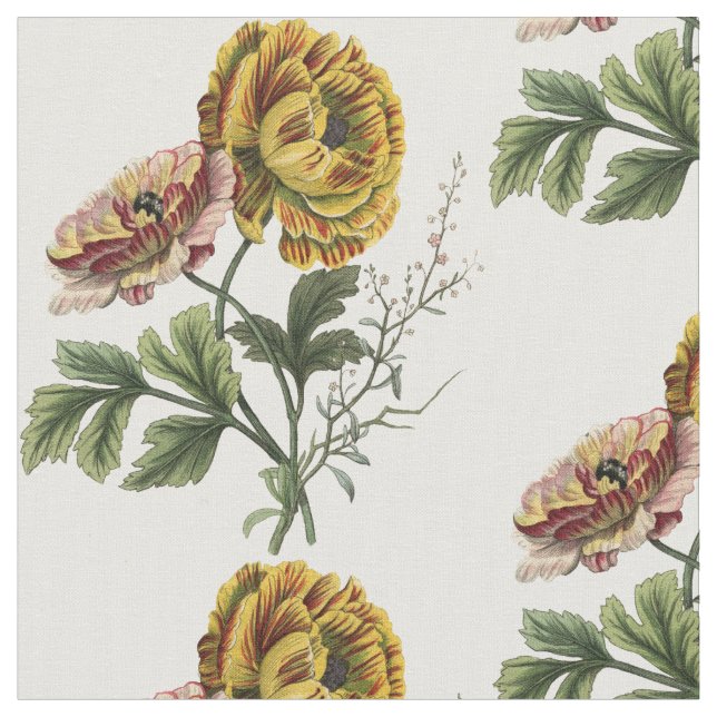 Pretty Vintage Flowers Fabric (Close Up)