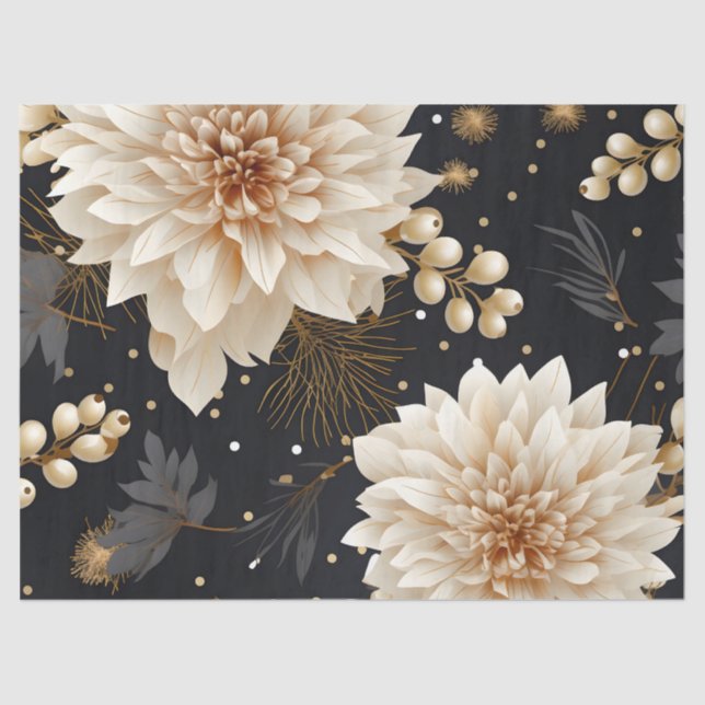 Pretty Vintage Inspired Bright Pastel Dahlia  Tissue Paper (Front)