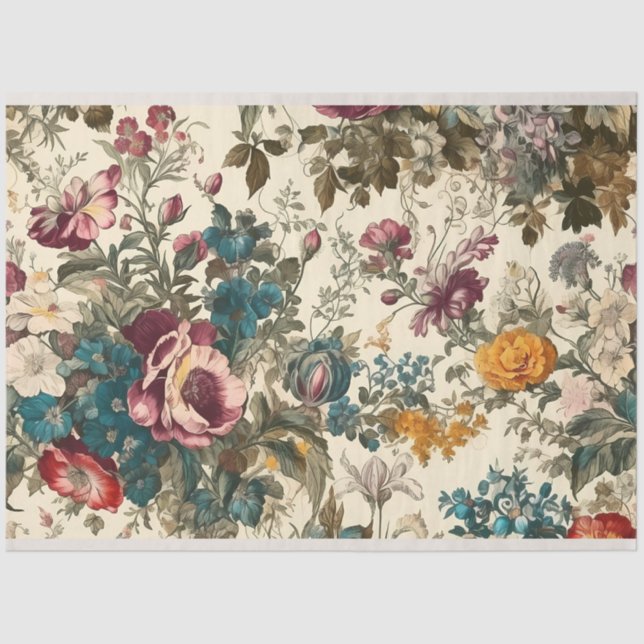 Pretty Vintage Inspired  Decoupage Tissue Paper (Front)