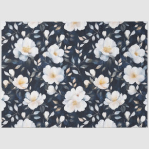Pretty Vintage Inspired White Watercolor Florals Tissue Paper