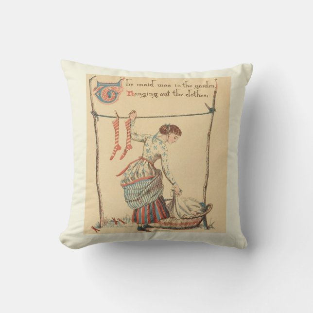 Pretty Vintage Lady Cushion (Front)