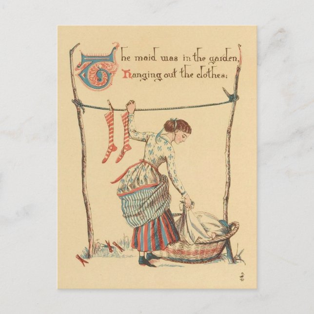 Pretty Vintage Lady Postcard (Front)