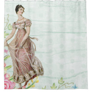 Pretty Vintage lady shower curtain