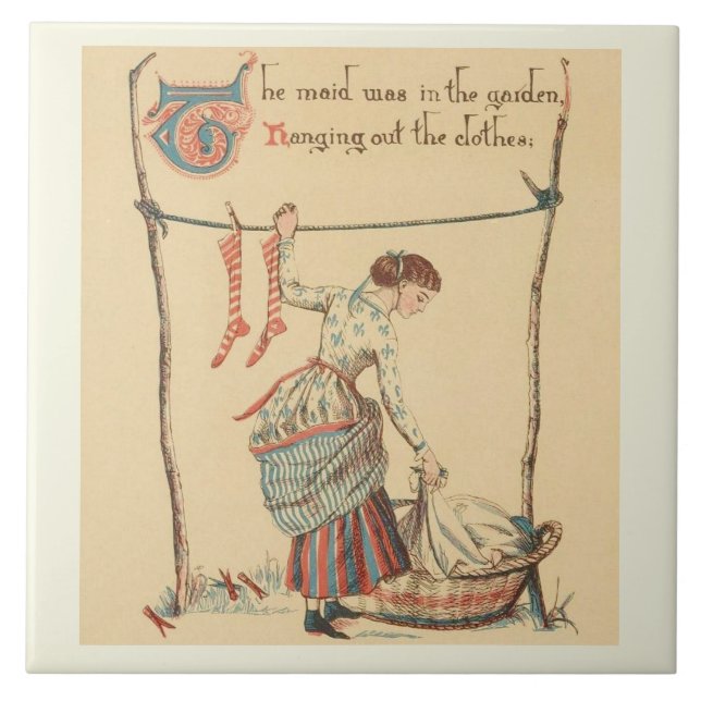 Pretty Vintage Lady Tile (Front)