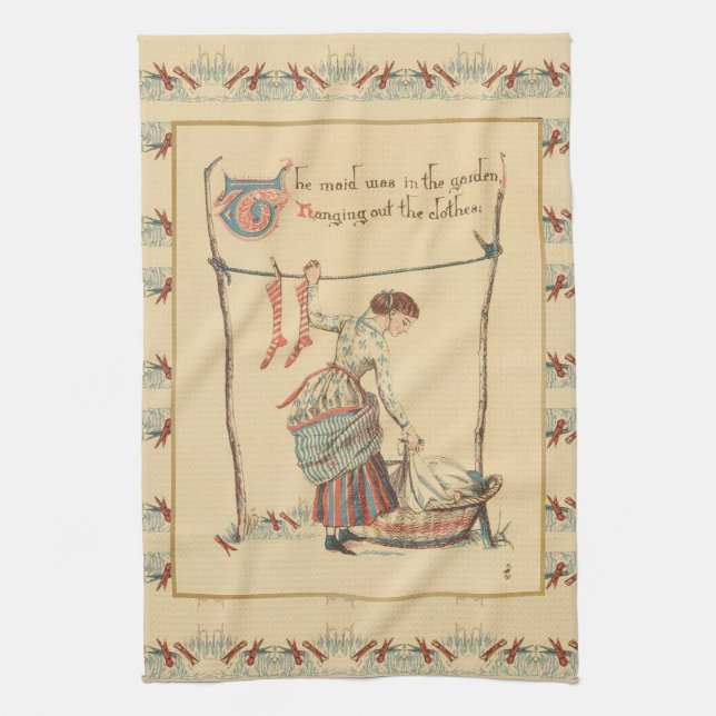 Pretty Vintage Lady Towel (Vertical)