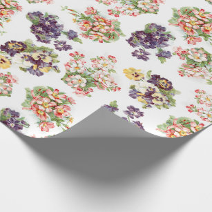 Pretty Vintage Mixed Flowers Wrapping Paper