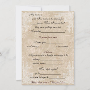 Pretty Vintage Paper WhiteLace Advice Comment Card