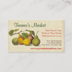 Pretty Vintage Pears Farmer's Market, Greengrocer Business Card