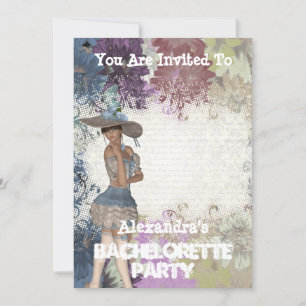 Pretty vintage personalised bachelorette party invitation
