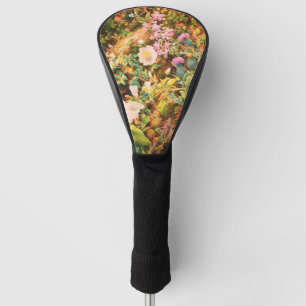 Pretty Vintage petunias flowers floral painting Golf Head Cover