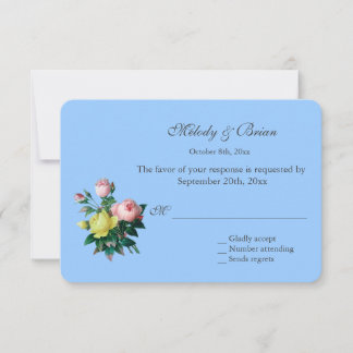 pretty vintage pink and yellow rose flowers RSVP