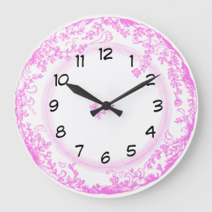 pretty vintage pink delft plate clock