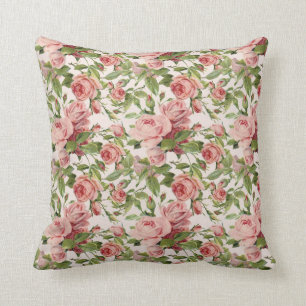 Pretty Vintage Pink Roses Cushion