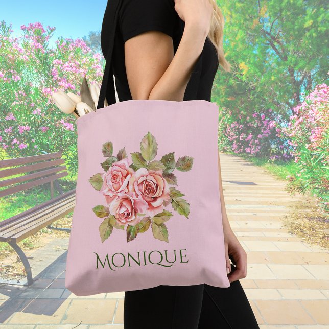Pretty Vintage Pink Roses Tote Bag (Creator Uploaded)