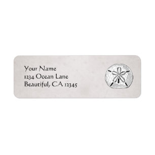 Pretty Vintage Sand Dollar Seashell Beach Address