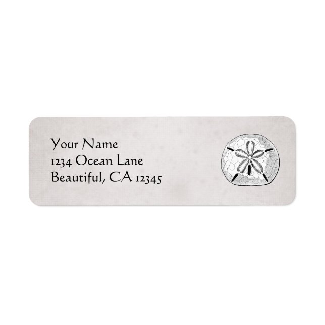 Pretty Vintage Sand Dollar Seashell Beach Address (Front)