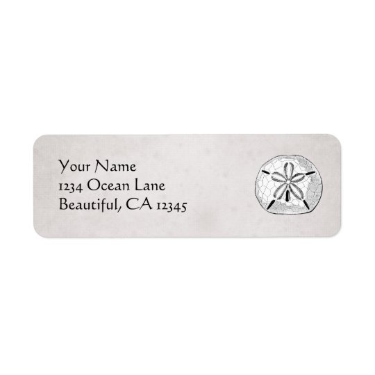Pretty Vintage Sand Dollar Seashell Beach Address Return Address Label