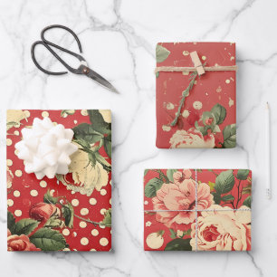 Pretty Vintage Shabby Chic Valentines  Wrapping Paper Sheet