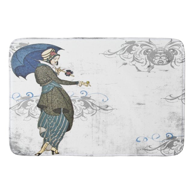 Pretty vintage  steampunk cosplay Bathroom mat (Front)
