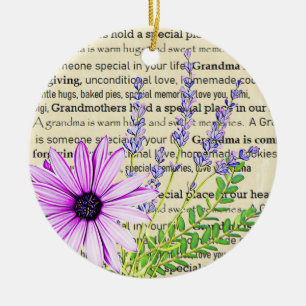 Pretty Vintage Style Grandma Christmas Ceramic Tree Decoration