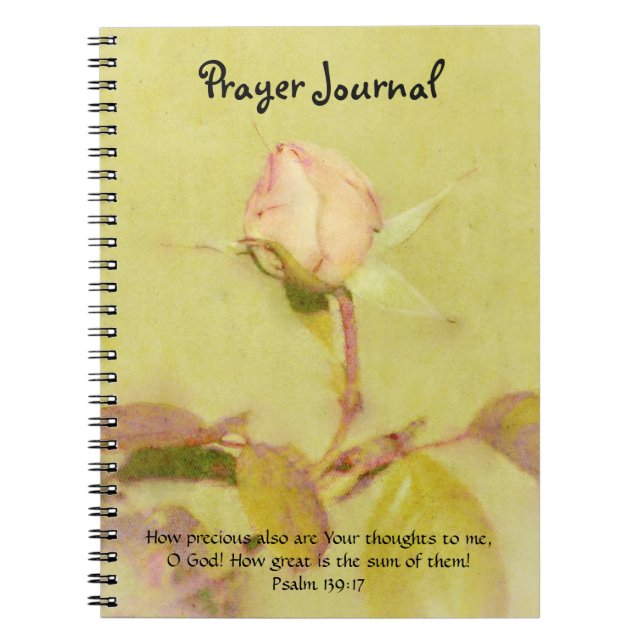 Pretty Vintage Style Rose Faith Prayer Journal (Front)
