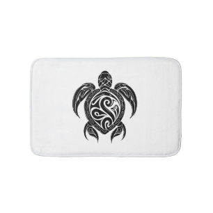 Pretty Vintage Tattoo Diver Turtle Bath Mat