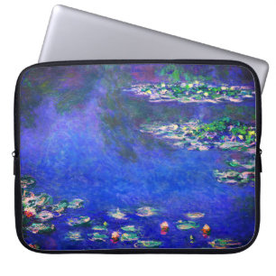 Pretty Vintage Water Lilies by Claude Monet Laptop Sleeve
