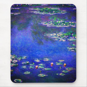 Pretty Vintage Water Lilies by Claude Monet Mouse Mat
