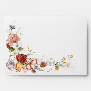 Pretty Vintage Watercolor Floral Bridal Shower Envelope
