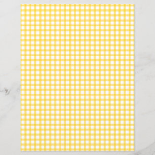 Pretty Vintage Yellow Gingham Scrapbook Paper