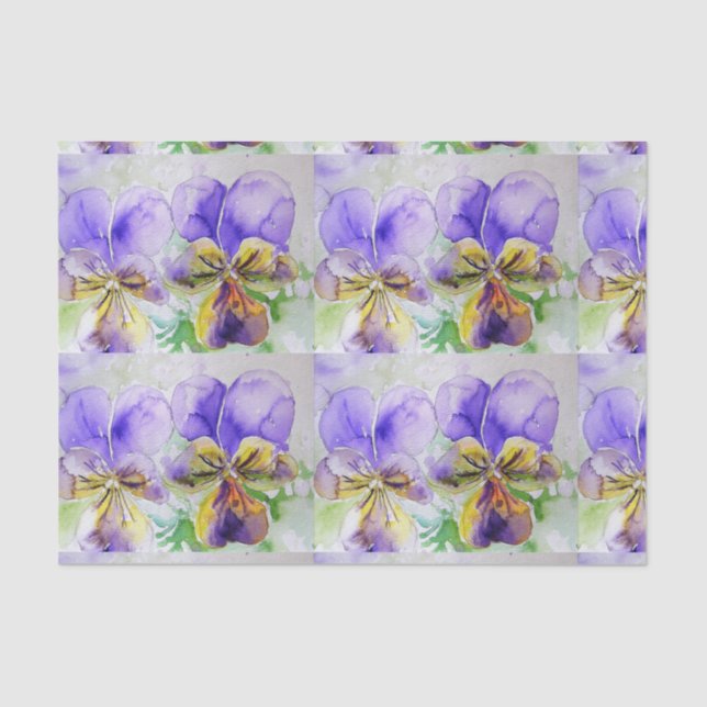 Pretty Viola Flower Floral Purple Pattern Violas Tissue Paper (Front)