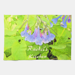 Pretty Virginia Blue Bells Flower Tea Towel
