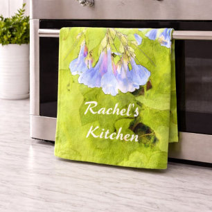 Pretty Virginia Blue Bells Flower Tea Towel