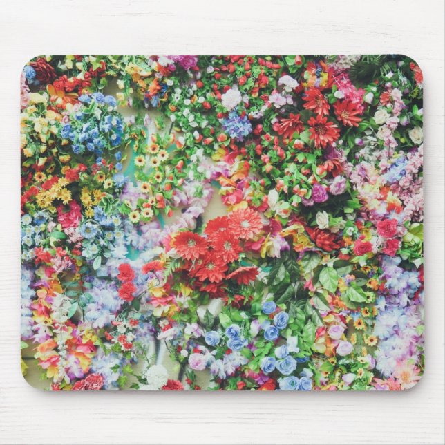 Pretty Wall of Flowers Mouse Mat (Front)