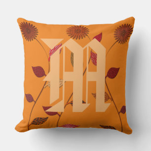Pretty Warm Colours Cottage Style Floral Pillow