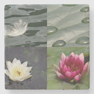 Pretty Water Lilies Stone Coaster