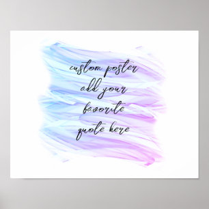  pretty watercolor blue and purple add a quote  poster