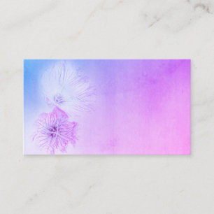 pretty watercolor blue and purple flower design business card