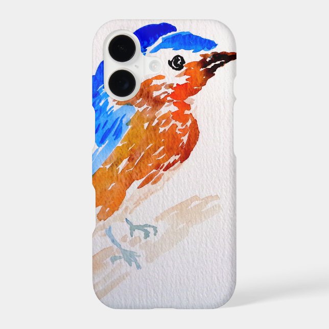 Pretty Watercolor Bluebird Birds Art iPhone Case (Back)