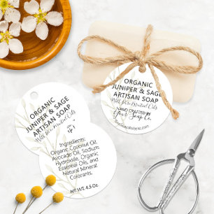 Pretty Watercolor Botanical Modern Soap Hang Tags