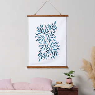 Pretty watercolor branches hanging tapestry
