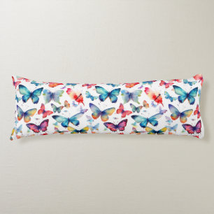 Pretty Watercolor Butterfly Rainbow Pattern Body Cushion