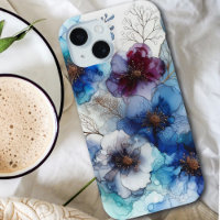 Pretty Watercolor Cherry Blossoms Blue and Purple