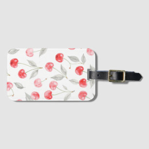 Pretty Watercolor cherry fruit Pattern Luggage Tag