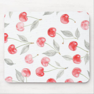 Pretty Watercolor cherry fruit Pattern Mouse Mat