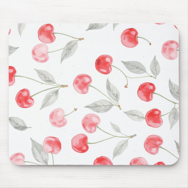 Pretty Watercolor cherry fruit Pattern Mouse Mat (Front)